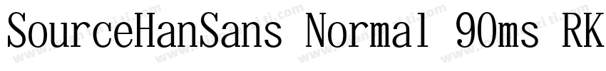 SourceHanSans Normal 90ms RKSJ H字体转换